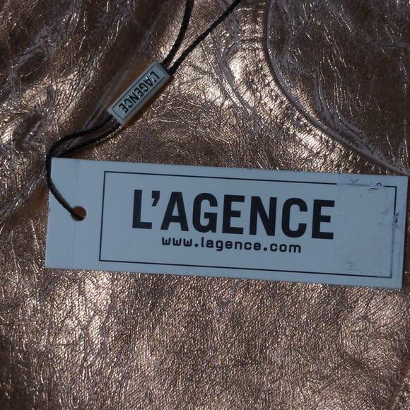 L'AGENCE Margot High Rise Skinny in Petal & Light Rose Gold Foil - Size 23 - NWT - Picture 9 of 11